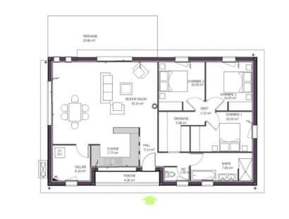 Plan-Maison-moderne-Helios-fronton-101m2