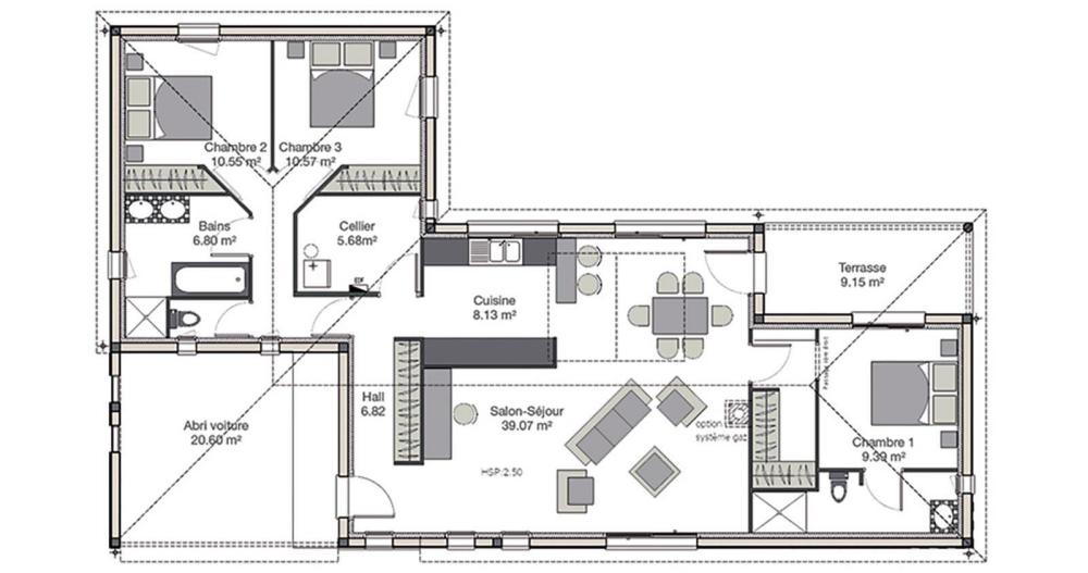 Plan-Maison-moderne-en-L-Aloes-3chambres-113m2