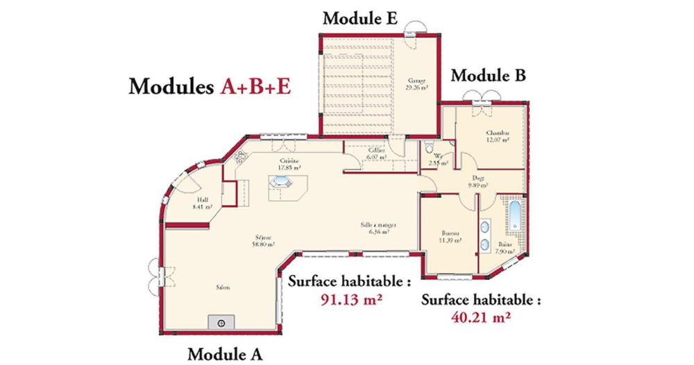 Plan-maison-en-V-Charente-Oceane-131m2