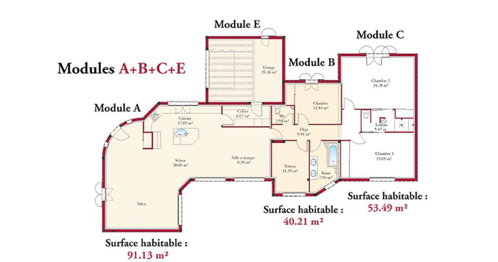 Plan-maison-en-V-Charente-Oceane-184m2