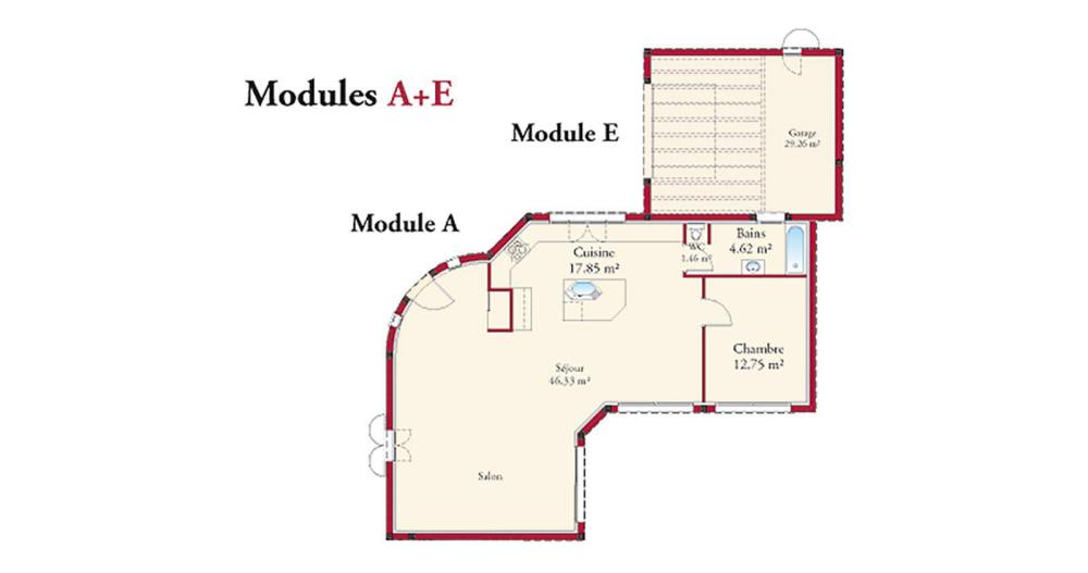 Plan-maison-en-V-Charente-Oceane-91m2