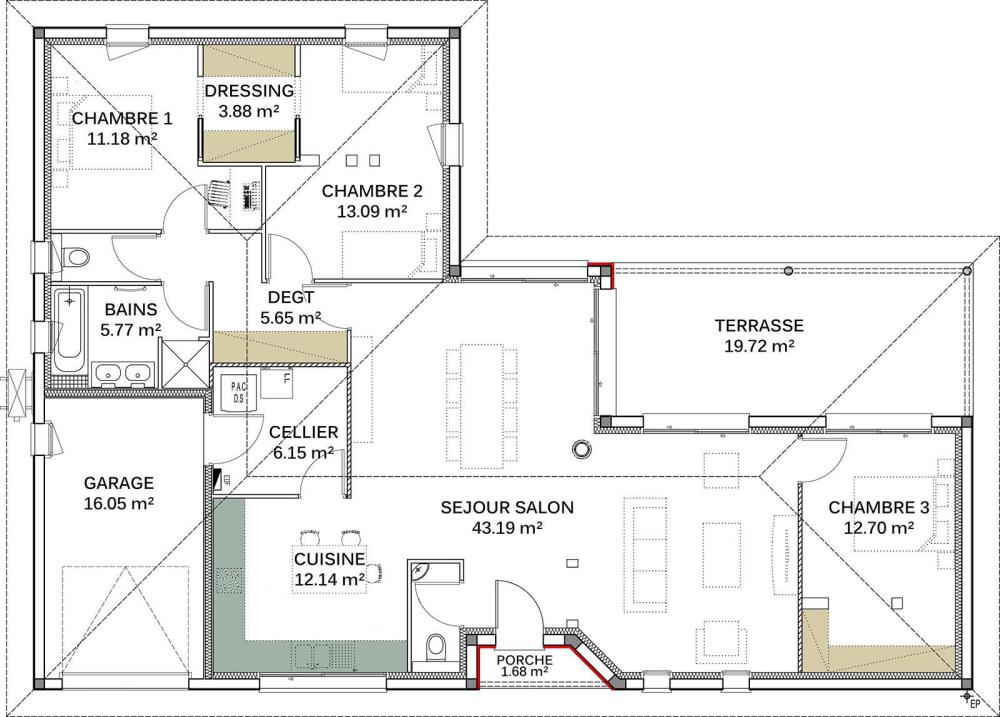 Plan-maison-plain-pied-Genus-112m2