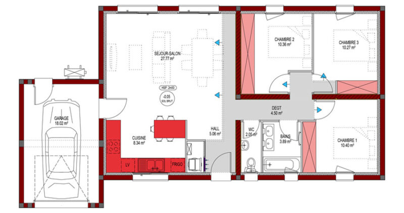 Maison plain pied contemporaine - IGC Construction