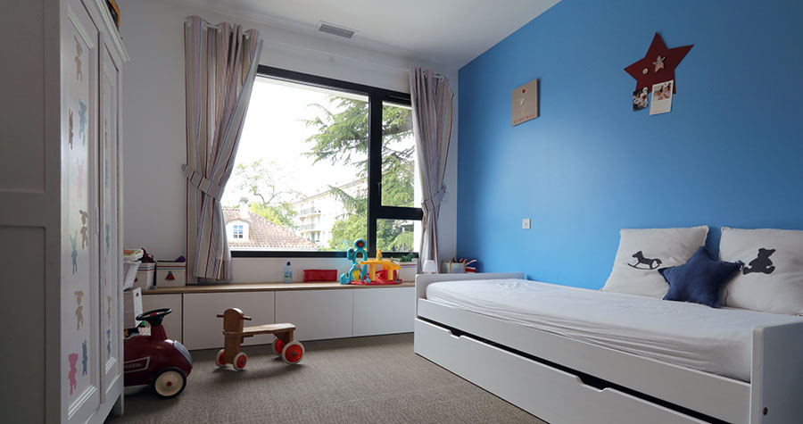 chambre bleue pour enfant