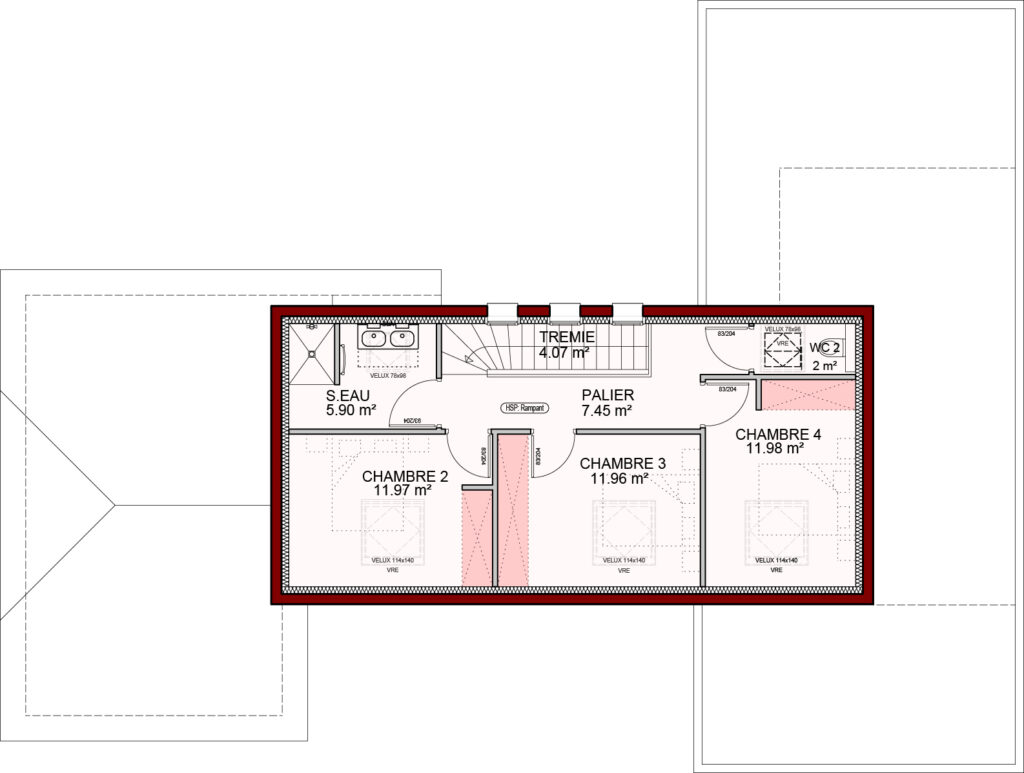 plan de maison neobearnaise 162 m² ETAGE