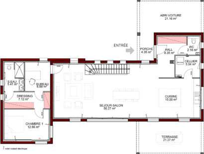 plan Maison contemporaine Béarn 162