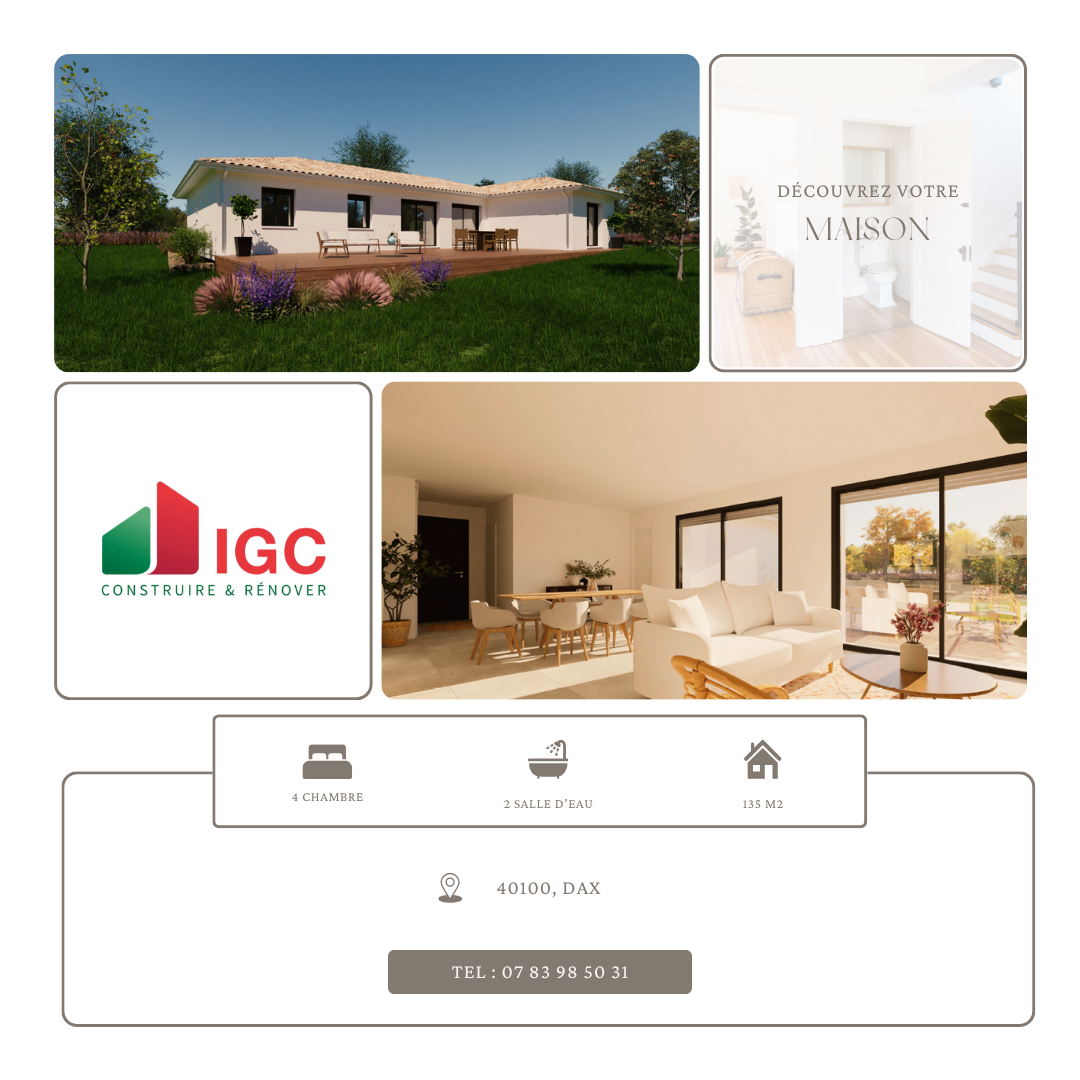 Maison + terrain Dax  (Landes 40)