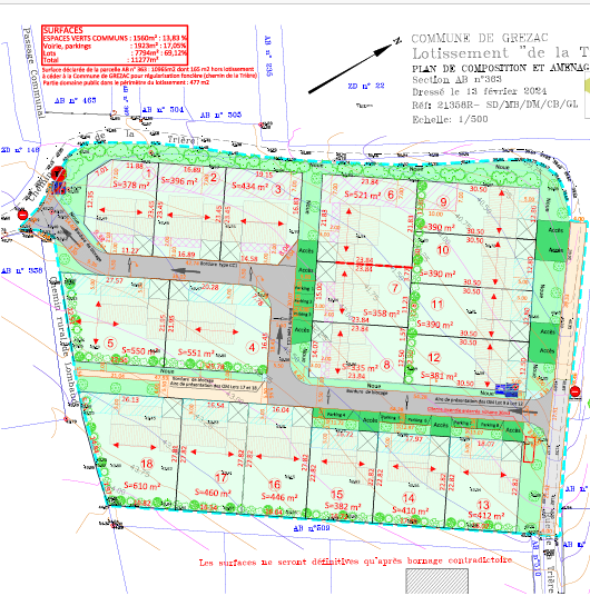 Terrain constructible Grézac  (Charente-Maritime 17)