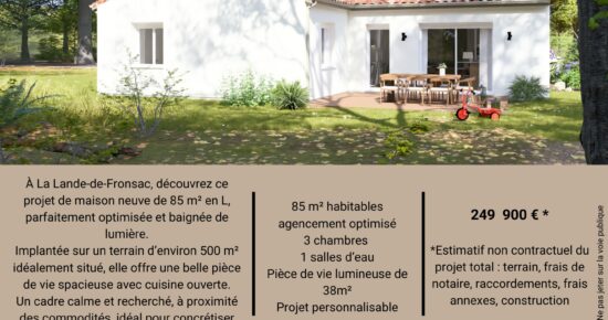 Maison avec terrain La lande-de-fronsac  (Gironde 33)